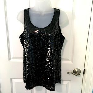 Express size medium black sequin sleeveless top.